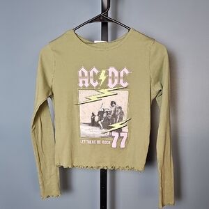 AC/DC Kids Long Sleeve Tee - Olive Green